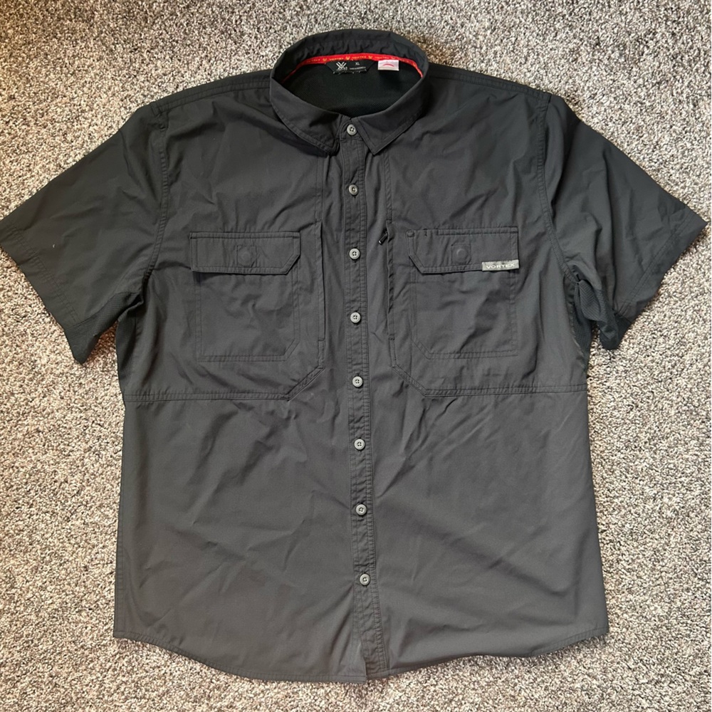 Vortex Men’s XL Tactical Black Short Sleeve Button Up Shirt